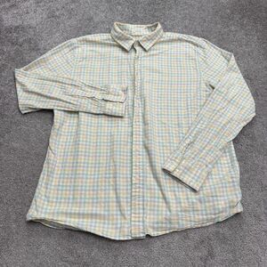 Bixby Nomad Regular Fit Flannel Shirt Men Large Pastel Yellow Green Plaid Casual